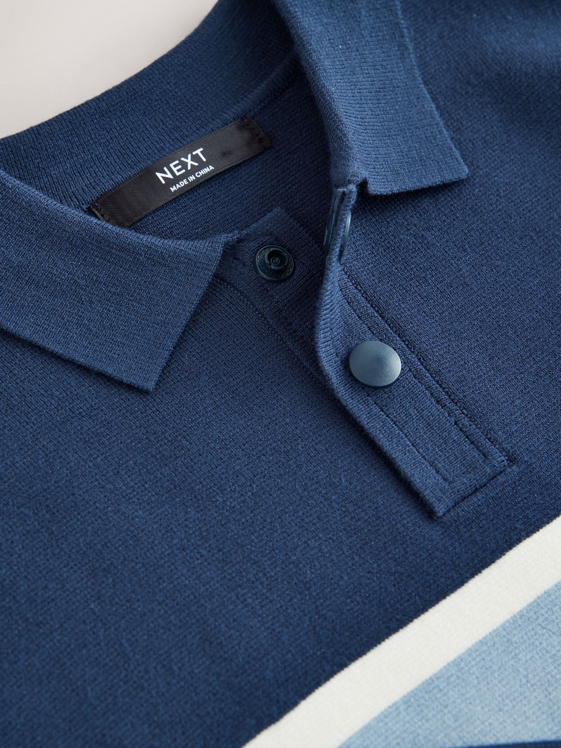 Buy Navy Colourblock Popper Neck Polo Shirt (3-16yrs) from Next USA