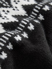Schwarz/Weiß - Pullover mit Reißverschlusskragen und Norwegermuster (3–16Jahre) - Bild 3 von 4