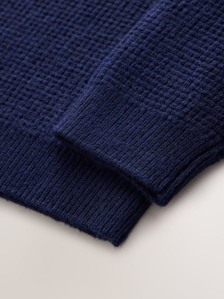 Grey/Blue Stripe Knitted Crew Neck Jumper (3-16yrs) - Image 4 of 4 Grey/Blue Stripe Knitted Crew Neck Jumper (3-16yrs) - Image 4 of 4
