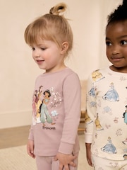 Pink/Cream Disney Princess Snuggle Pyjamas 2 Pack (9mths-12yrs) - Image 3 of 4
