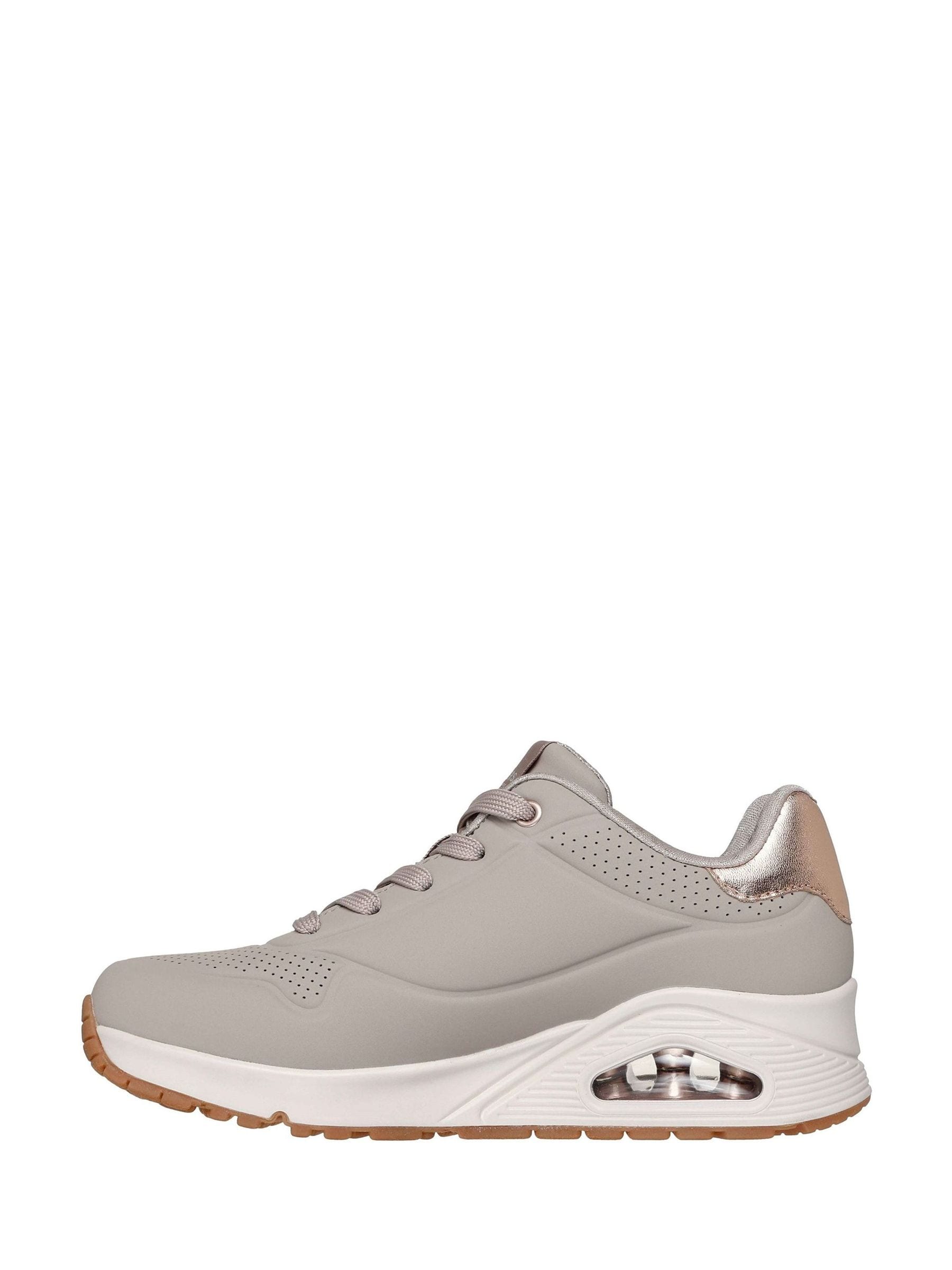 eri ENOF ブラウン DEAR Skechers 177092 Black/Purple Uno Stand on Air Memory Foam Lace Up