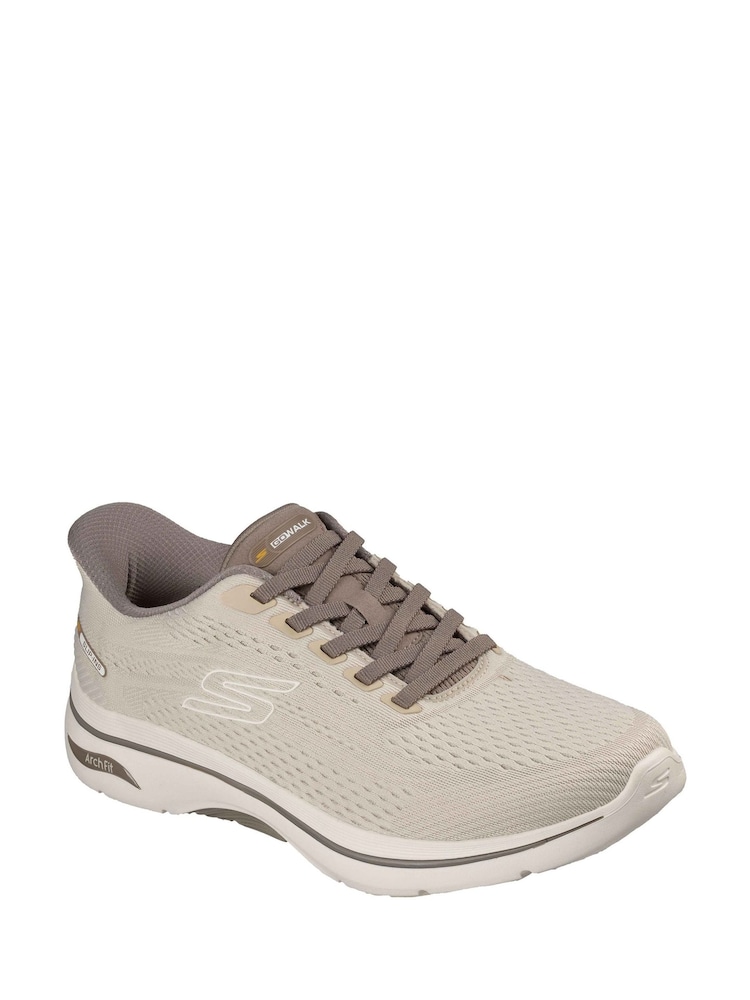 Skechers Brown GO Walk Arch Fit 2.0 Percy Trainers - Image 1 of 2