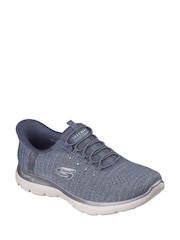 Skechers Grey Arch Fit Summits - Soft Shimmer Trainers - Image 1 of 4