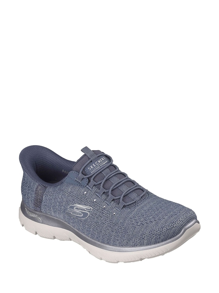 Skechers Grey Arch Fit Summits - Soft Shimmer Trainers - Image 1 of 4 Skechers Grey Arch Fit Summits - Soft Shimmer Trainers - Image 1 of 4