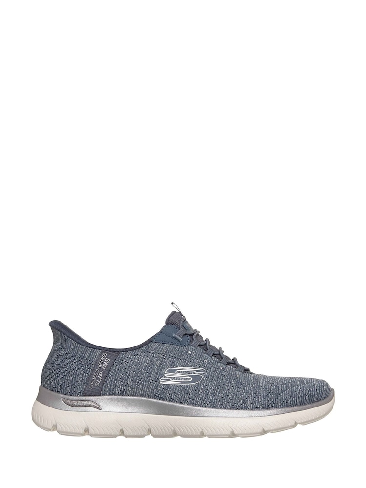 Skechers Grey Arch Fit Summits - Soft Shimmer Trainers - Image 2 of 4 Skechers Grey Arch Fit Summits - Soft Shimmer Trainers - Image 2 of 4