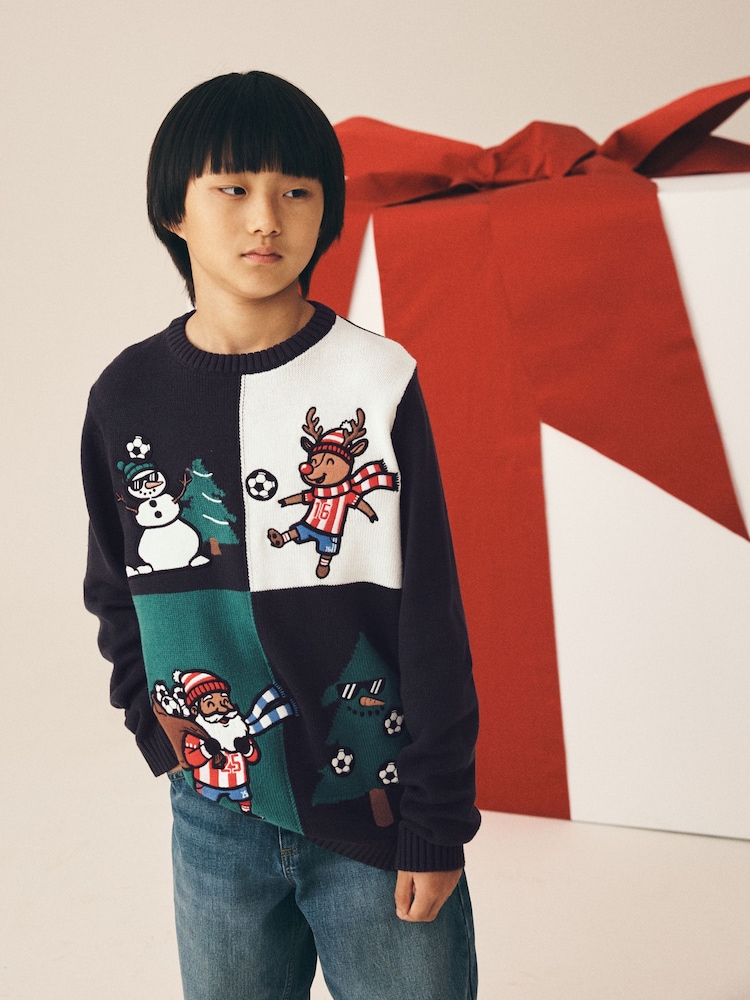 Blue Christmas Jumper (3mths-16yrs) - Image 1 of 7