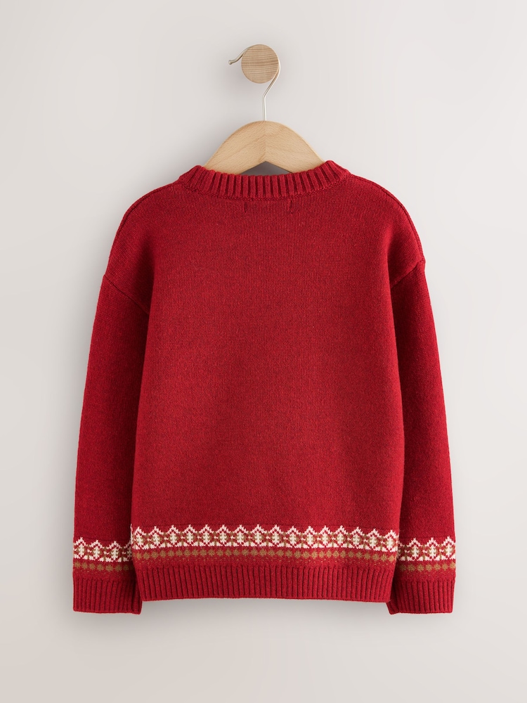 Red/Navy/White Christmas Jumper (3mths-16yrs) - Image 2 of 4 Red/Navy/White Christmas Jumper (3mths-16yrs) - Image 2 of 4