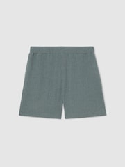 Reiss Dark Sage Flint Textured Drawstring Shorts - Image 2 of 6