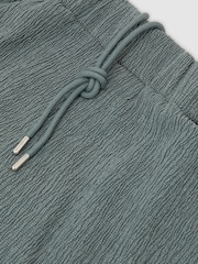 Reiss Dark Sage Flint Textured Drawstring Shorts - Image 6 of 6