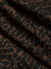 Reiss Black/Brown Lena Silk Animal-Print Short-Sleeve Top - Image 6 of 6