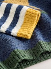 Navy Blue Horse Character Knitted Crew Neck Jumper (3mths-7yrs) - Image 3 of 4