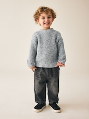 Grey Twist Knitted Crew Neck Jumper (3mths-7yrs) - Image 2 of 8
