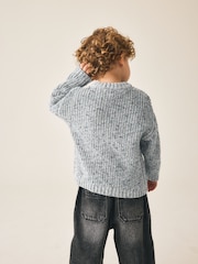 Grey Twist Knitted Crew Neck Jumper (3mths-7yrs) - Image 3 of 8