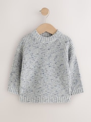 Grey Twist Knitted Crew Neck Jumper (3mths-7yrs) - Image 5 of 8