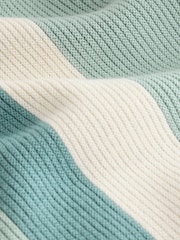 Blue Stripe Knitted Zip Through Polo Shirt (3mths-7yrs) - Image 5 of 5