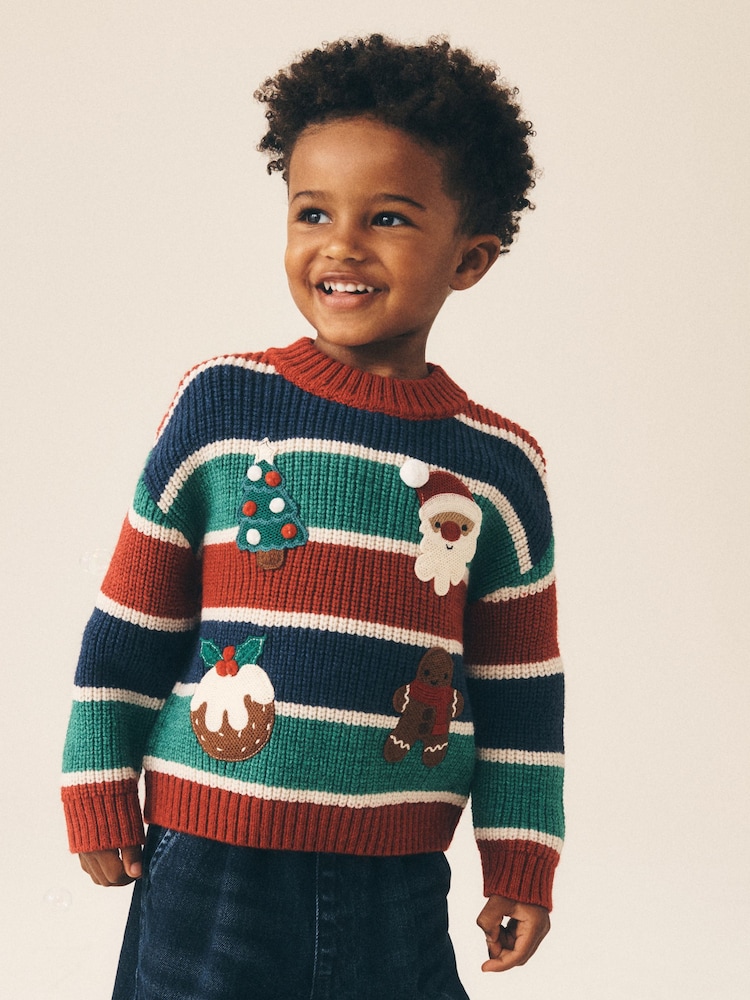 花彩色系 - Christmas Knitted Crew Neck Polo Shirt (3mths-10yrs) - 圖片 1/3 花彩色系 - Christmas Knitted Crew Neck Polo Shirt (3mths-10yrs) - 圖片 1/3