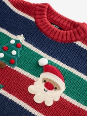 Multi Christmas Knitted Crew Neck Cardigan (3mths-10yrs) - Image 6 of 8