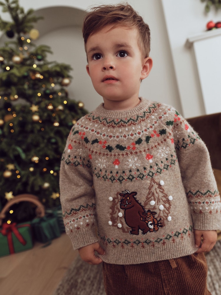 Ecru Christmas Crew Neck Jumper (3mths-7yrs) - Image 1 of 9