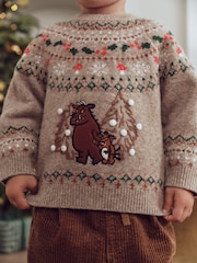 Ecru Christmas Crew Neck Jumper (3mths-7yrs) - Image 4 of 9