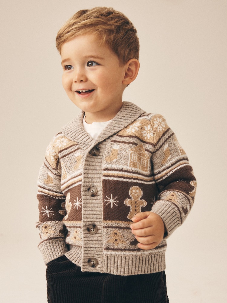 Christmas Cardigan Crew Neck Jumper (3mths-10yrs) - Image 1 of 4 Christmas Cardigan Crew Neck Jumper (3mths-10yrs) - Image 1 of 4