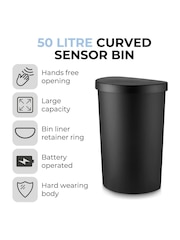 Tower Black Curved 50L Sensor Bin - Image 4 of 4