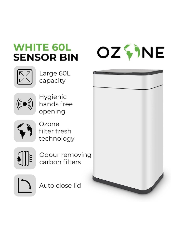 Tower White Ozone 60L Sensor Bin - Image 4 of 4