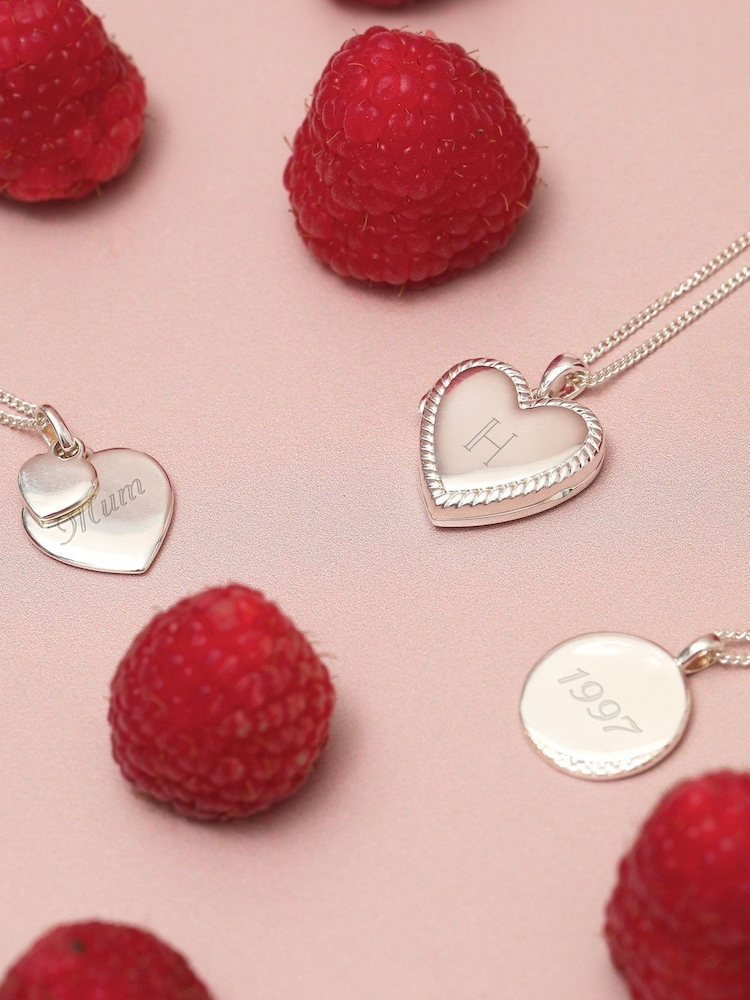 Inicio Sterling Silver Plated Heart Charm Personalised Pendant Gift Pouch - Image 3 of 3