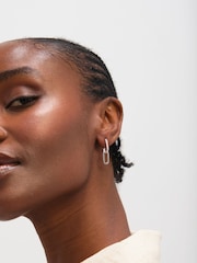 Inicio Sterling Silver Plated Polished Double Link Drop Earrings - Image 2 of 3