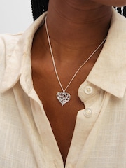 Inicio Sterling Silver Plated Polished Tree Of Love Pendant - Image 2 of 2