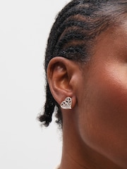 Inicio Sterling Silver Plated Tree Of Love Heart Stud Earrings - Image 3 of 3