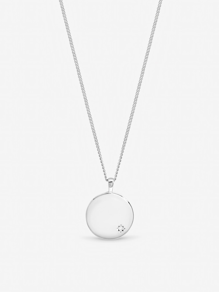 Inicio Sterling Silver Plated Celestial Detail Personalised Pendant Gift Pouch - Image 1 of 1