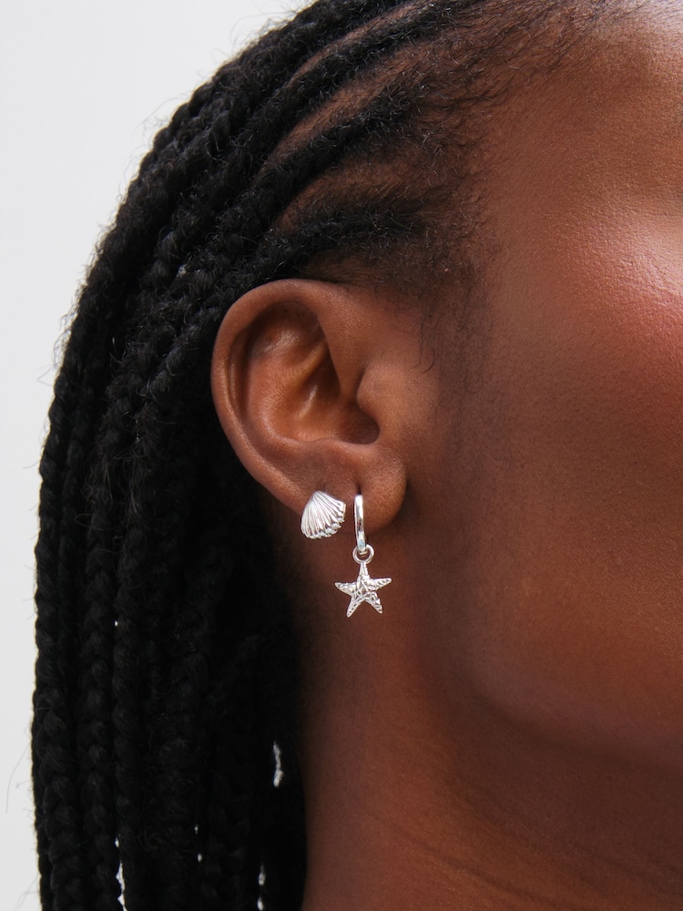 Inicio Sterling Silver Plated Starfish Earrings 2 Pack - Image 3 of 3