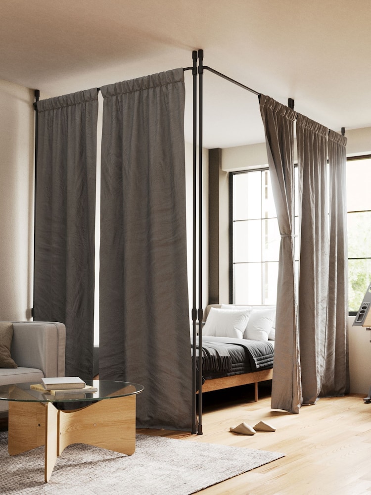 Umbra Nickel Anywhere Curtain Pole Room Divider 91- 167cm - Image 1 of 5