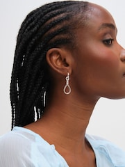 Inicio Sterling Silver Plated Polished Infinity Link Drop Earrings - Image 2 of 3