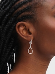 Inicio Sterling Silver Plated Polished Infinity Link Drop Earrings - Image 3 of 3