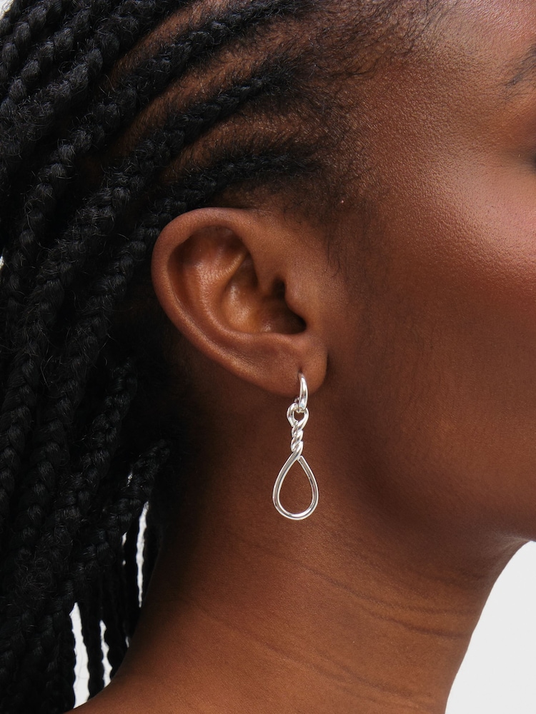 Inicio Sterling Silver Plated Polished Infinity Link Drop Earrings - Image 3 of 3