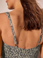 Kakigroen/zwart - Zwangerschapsbadpak met watervalhals - Afbeelding 5 van 10