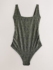 Kakigroen/zwart - Zwangerschapsbadpak met watervalhals - Afbeelding 7 van 10