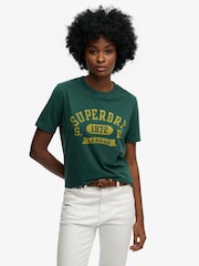 Superdry Green Vintage Prep T-Shirt - Image 1 of 4