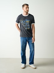 Black Graphic Ringer T-Shirt - Image 2 of 5