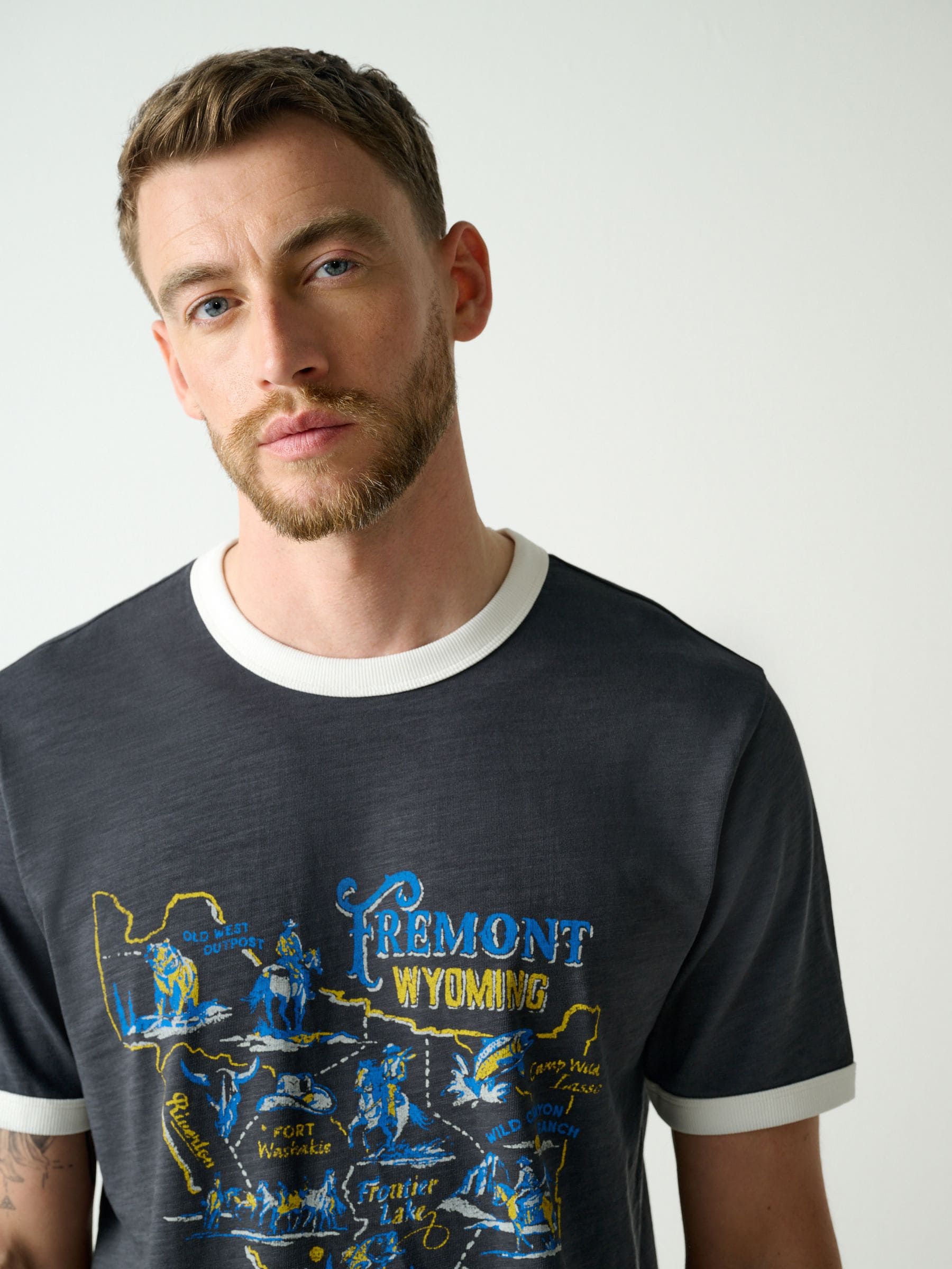 Buy Black Graphic Ringer T-Shirt from Next South Africa