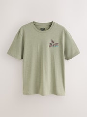 Groen Mergelvis - Normale Pasvorm - T-shirt met grafische print, zware stof - Afbeelding 5 van 7