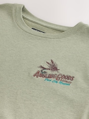 Groen Mergelvis - Normale Pasvorm - T-shirt met grafische print, zware stof - Afbeelding 6 van 7