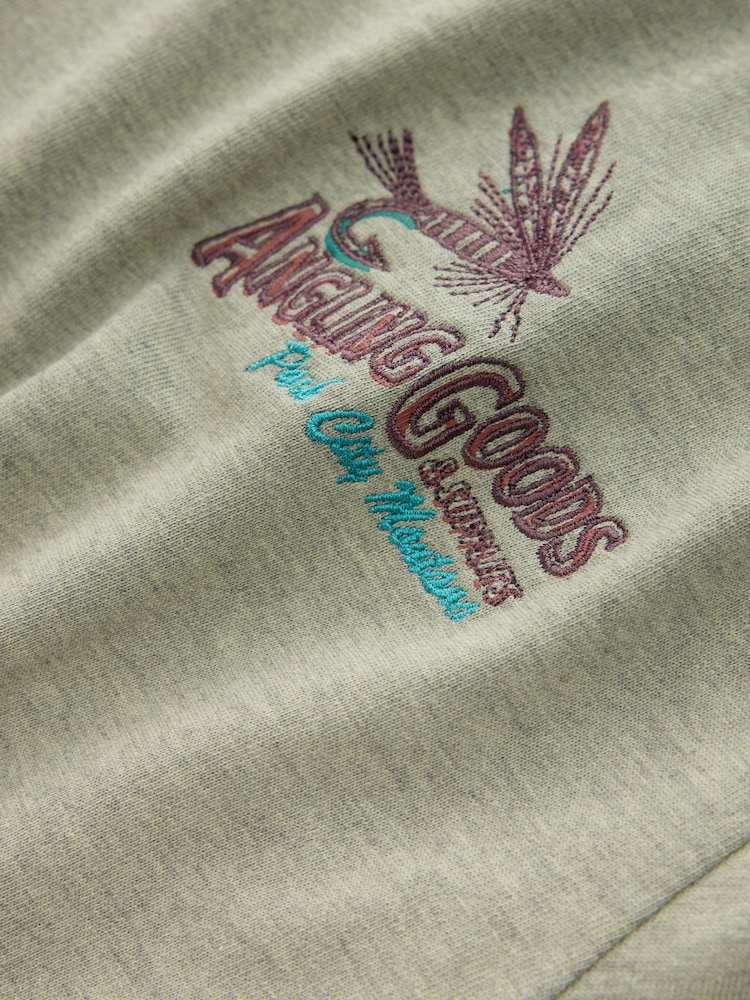 Groen Mergelvis - Normale Pasvorm - T-shirt met grafische print, zware stof - Afbeelding 7 van 7