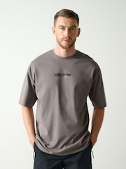 Black Amsterdam Relaxed Fit Graphic Print Heavy Weight T-Shirt - Image 2 of 11
