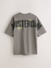 Black Amsterdam Relaxed Fit Graphic Print Heavy Weight T-Shirt - Image 7 of 11