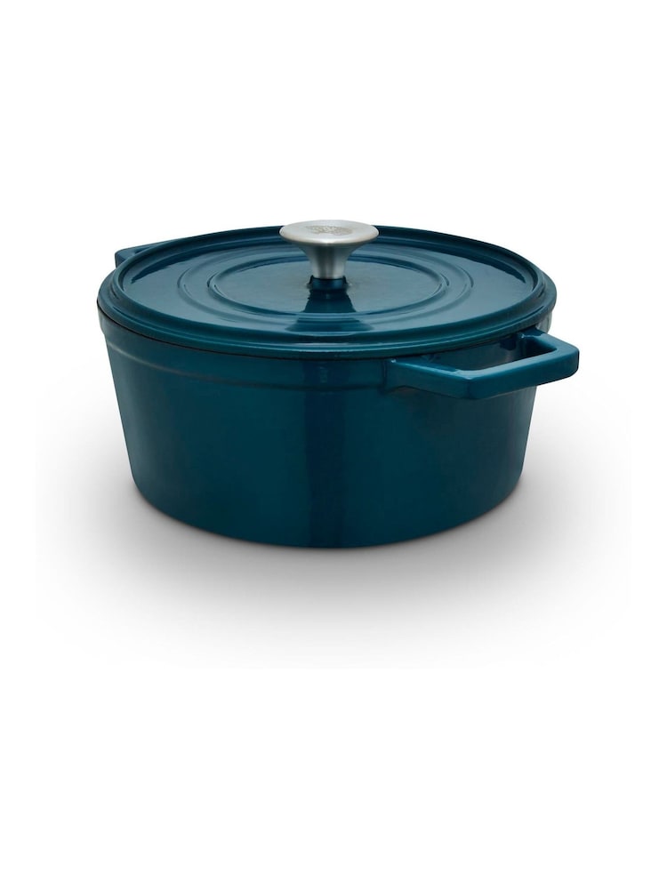Barbary and Oak Teal Nattura Cast Iron Casserole 3.5L Cooking Pot - Image 1 of 1