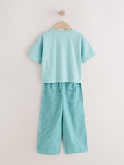 Pink/Green Woven Wide Leg Pyjamas 2 Pack (3-16yrs) - Image 2 of 9