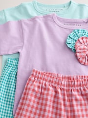 Pink/Green Woven Wide Leg Pyjamas 2 Pack (3-16yrs) - Image 5 of 9