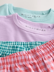 Pink/Green Woven Wide Leg Pyjamas 2 Pack (3-16yrs) - Image 6 of 9